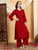 Faiza Chikankari Rayon Co-ord Set (Maroon)