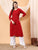Alina Chikankari Modal Straight Kurta (Maroon)