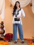 Navya Black Chikankari Cotton Short Kurti