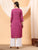 Alina Chikankari Modal Straight Kurta (Wine)